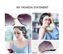 Load image into Gallery viewer, Fashion Rimless Gradient Sunglasses Women Brand Designer   Shades Cutting Lens Metal Frames Vintage Sun glasses oculos de sol