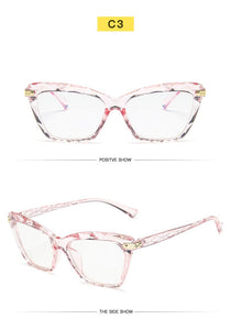 Women Cat Eye Anti Blue Light Glasses  Trending Cateye Black Frame Blue Light Blocking Computer Female Eyeglasses