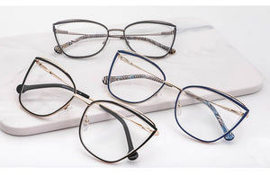 Metal Glasses Frame Women Cat Eye Myopia Computer Eyeglasses Frame  Lady Stylish Eyewear High Quality MS3535