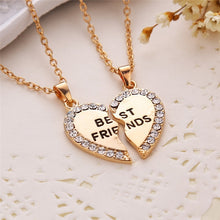 Load image into Gallery viewer, Unisex 2 Pcs BFF Necklace Women Crystal Heart Pendant Best Friend Letter Necklace Fashion Couple Necklace Men Friendship Jewelry