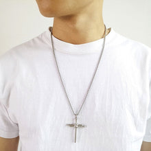 Load image into Gallery viewer, New Fashion Arrow Necklace for Men Black Metal Punk POP Cross Pendant Necklace Trendy Simple Chain Jewelry Gift collar hombre