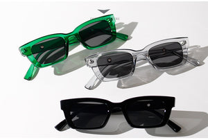 Rectangle Narrow Frame Mens Sunglasses Brand Designer Fashion Black Sun glasses for Women Anti-UV S1077