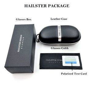 【HAILSTER】 Men's Disourable and Polarized Sunglasses , Polygon Frame Glasses P8692
