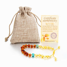 Load image into Gallery viewer, 9 New Natural Amber Bracelets for Baby Women Turquiose Amethyst Strand Baltic Amber Beads Bracelet Handmade Baby Jewelry