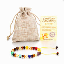 Load image into Gallery viewer, 9 New Natural Amber Bracelets for Baby Women Turquiose Amethyst Strand Baltic Amber Beads Bracelet Handmade Baby Jewelry
