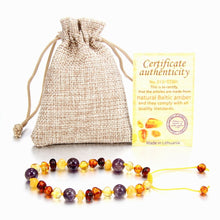 Load image into Gallery viewer, 9 New Natural Amber Bracelets for Baby Women Turquiose Amethyst Strand Baltic Amber Beads Bracelet Handmade Baby Jewelry
