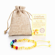 Load image into Gallery viewer, 9 New Natural Amber Bracelets for Baby Women Turquiose Amethyst Strand Baltic Amber Beads Bracelet Handmade Baby Jewelry