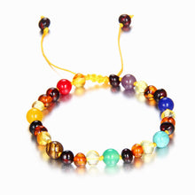 Carica l'immagine nel visualizzatore di Gallery, Amber Adjustable Bracelets Handmade Genuine Amber Beads Bracelet Original Fine Jewelry 7 Chakra Stones for Baby Adult