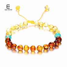 Load image into Gallery viewer, Baltic Amber Teething Bracelet for Baby Baroque Beads Adjustable Natural Ambar Jewelry for Women Birthd Present gifts