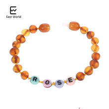 Load image into Gallery viewer, Creative Design Amber Bracelet Baltic Amber Beads Customized Name Jewelry Mom Baby Gift Bracelet Personalized Bojioux