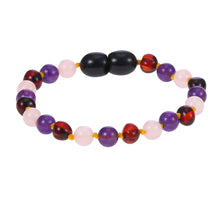 Carica l'immagine nel visualizzatore di Gallery, Customizable Amber Bracelets with Natural Rose Quartz Original Jewelry for Adult Baby Anklets Fancy Baltic Amber Gift