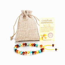 Load image into Gallery viewer, Natural Honey Amber Bracelets for Women Lapis Lazuli Stone Strand Baltic Amber Beads Bracelet Adjustable Baby Jewelry