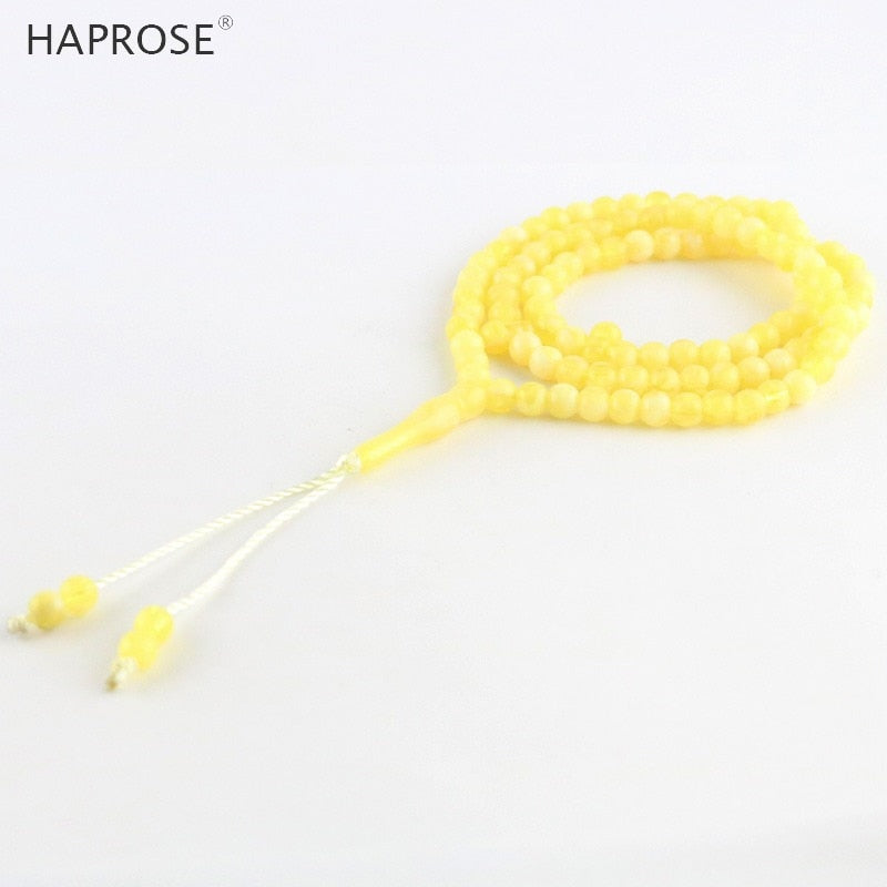 Braccialetti gialli Tesi Ramadan Collana tasbih musulmana islamica Allah Accessori a forma di vaso Collana con braccialetto da 99 perline 