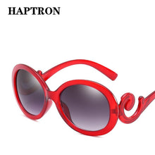 Load image into Gallery viewer, HAPTRON Big Oval Sunglasses Women Vintage Gradient Brand Designer Sun Glasses Retro 90s Ladies Oculos De Sol Black White Red