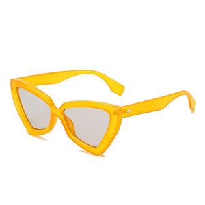 HBK Cat Eye Retro Sunglasses Lady Polygon Funny Sun Glasses Female Candy Jelly Color Special Eyewear Men's Shade Party
