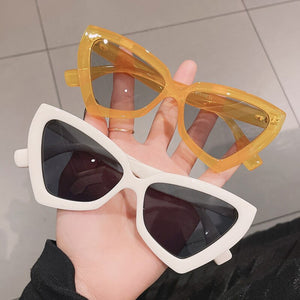 HBK Cat Eye Retro Sunglasses Lady Polygon Funny Sun Glasses Female Candy Jelly Color Special Eyewear Men's Shade Party