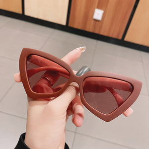 HBK Cat Eye Retro Sunglasses Lady Polygon Funny Sun Glasses Female Candy Jelly Color Special Eyewear Men's Shade Party