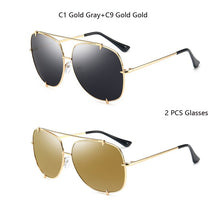 Load image into Gallery viewer, HBK  Oversized Pilot Sunglasses Women UV400 Retro Brand Designer Big Frame Sun Glasses For Female Ladies Eyewear