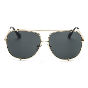 HBK  Oversized Pilot Sunglasses Women UV400 Retro Brand Designer Big Frame Sun Glasses For Female Ladies Eyewear