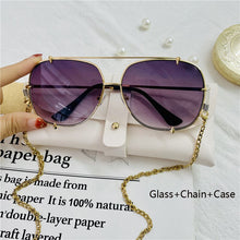 Load image into Gallery viewer, HBK  Oversized Pilot Sunglasses Women UV400 Retro Brand Designer Big Frame Sun Glasses For Female Ladies Eyewear