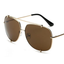Load image into Gallery viewer, HBK  Oversized Pilot Sunglasses Women UV400 Retro Brand Designer Big Frame Sun Glasses For Female Ladies Eyewear