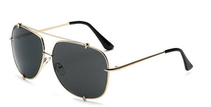 HBK  Oversized Pilot Sunglasses Women UV400 Retro Brand Designer Big Frame Sun Glasses For Female Ladies Eyewear