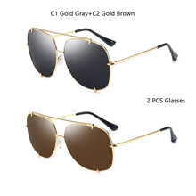 Load image into Gallery viewer, HBK  Oversized Pilot Sunglasses Women UV400 Retro Brand Designer Big Frame Sun Glasses For Female Ladies Eyewear