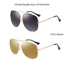 Load image into Gallery viewer, HBK  Oversized Pilot Sunglasses Women UV400 Retro Brand Designer Big Frame Sun Glasses For Female Ladies Eyewear
