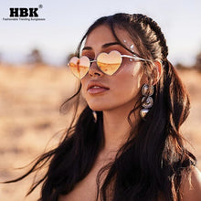 Carica l'immagine nel visualizzatore di Gallery, HBK Love Heart Shaped Sunglasses Women Men Small Red Sun Glasses Ladies Sexy Sweet Candy Brand Design Mirror Eyewear UV400