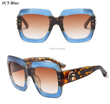 Load image into Gallery viewer, HBK  Italy Brand Oversized Square Sunglasses Women Retro Brand Designer Big Frame Sun Glasses Female Green Red oculos 2023