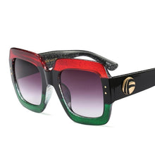 Load image into Gallery viewer, HBK  Italy Brand Oversized Square Sunglasses Women Retro Brand Designer Big Frame Sun Glasses Female Green Red oculos 2023