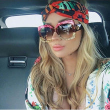 Load image into Gallery viewer, HBK  Italy Brand Oversized Square Sunglasses Women Retro Brand Designer Big Frame Sun Glasses Female Green Red oculos 2023