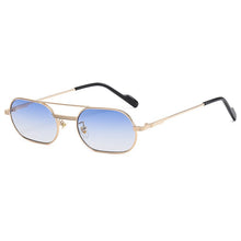 Load image into Gallery viewer, HBK Retro Vintage Round Sunglasses Men Brand Designer Double Bridge Sun Glasses Women Alloy Metal Frame Black Lens Oval Eyewear
