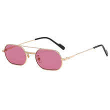 Load image into Gallery viewer, HBK Retro Vintage Round Sunglasses Men Brand Designer Double Bridge Sun Glasses Women Alloy Metal Frame Black Lens Oval Eyewear