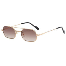 Load image into Gallery viewer, HBK Retro Vintage Round Sunglasses Men Brand Designer Double Bridge Sun Glasses Women Alloy Metal Frame Black Lens Oval Eyewear