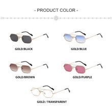 Load image into Gallery viewer, HBK Retro Vintage Round Sunglasses Men Brand Designer Double Bridge Sun Glasses Women Alloy Metal Frame Black Lens Oval Eyewear