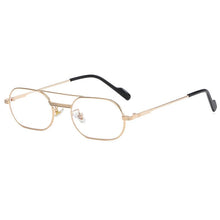 Load image into Gallery viewer, HBK Retro Vintage Round Sunglasses Men Brand Designer Double Bridge Sun Glasses Women Alloy Metal Frame Black Lens Oval Eyewear