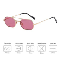 Load image into Gallery viewer, HBK Retro Vintage Round Sunglasses Men Brand Designer Double Bridge Sun Glasses Women Alloy Metal Frame Black Lens Oval Eyewear