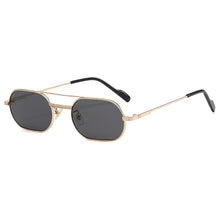 Load image into Gallery viewer, HBK Retro Vintage Round Sunglasses Men Brand Designer Double Bridge Sun Glasses Women Alloy Metal Frame Black Lens Oval Eyewear
