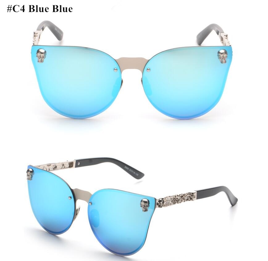 Glasses Luxury Sunglasses Fashion Flat Lens White Mirror Frame