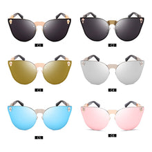 Carica l&#39;immagine nel visualizzatore di Gallery, HBK Rose Gold Sunglasses Women Skull Mirror Diamond Brand Designer Metal Frame Sun Glasses Mirror Flat Lens Lunettes de soleil