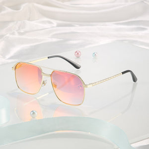 HBK Occhiali da sole quadrati Uomo Donna Classic Steampunk Montatura in lega Occhiali da sole Specchio Estate Uomo Esterno Guida UV400 Oculos 