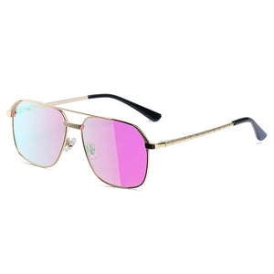 HBK Occhiali da sole quadrati Uomo Donna Classic Steampunk Montatura in lega Occhiali da sole Specchio Estate Uomo Esterno Guida UV400 Oculos 