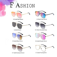 Carica l&#39;immagine nel visualizzatore di Gallery, HBK Occhiali da sole quadrati Uomo Donna Classic Steampunk Montatura in lega Occhiali da sole Specchio Estate Uomo Esterno Guida UV400 Oculos 