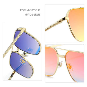 HBK Occhiali da sole quadrati Uomo Donna Classic Steampunk Montatura in lega Occhiali da sole Specchio Estate Uomo Esterno Guida UV400 Oculos 
