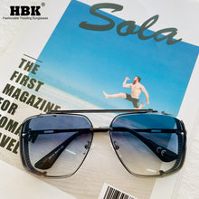 Load image into Gallery viewer, HBK Vintage Square Pilot Sunglasses Men Brand Design Sun Glasses Big Frame Gradient Lens Women Shades UV400 Outdoor Driving