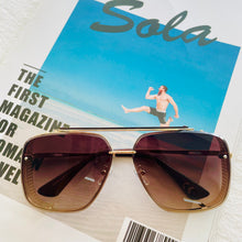 Load image into Gallery viewer, HBK Vintage Square Pilot Sunglasses Men Brand Design Sun Glasses Big Frame Gradient Lens Women Shades UV400 Outdoor Driving