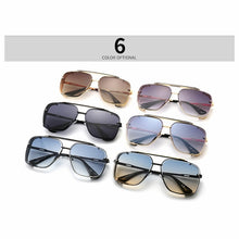 Load image into Gallery viewer, HBK Vintage Square Pilot Sunglasses Men Brand Design Sun Glasses Big Frame Gradient Lens Women Shades UV400 Outdoor Driving