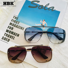 Load image into Gallery viewer, HBK Vintage Square Pilot Sunglasses Men Brand Design Sun Glasses Big Frame Gradient Lens Women Shades UV400 Outdoor Driving