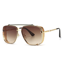 Load image into Gallery viewer, HBK Vintage Square Pilot Sunglasses Men Brand Design Sun Glasses Big Frame Gradient Lens Women Shades UV400 Outdoor Driving